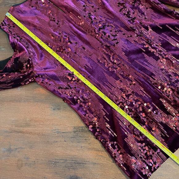 NWT Alexia Admor Women's Sequins Velvet Cold Shoulder Blouse Size M - Picture 9 of 9